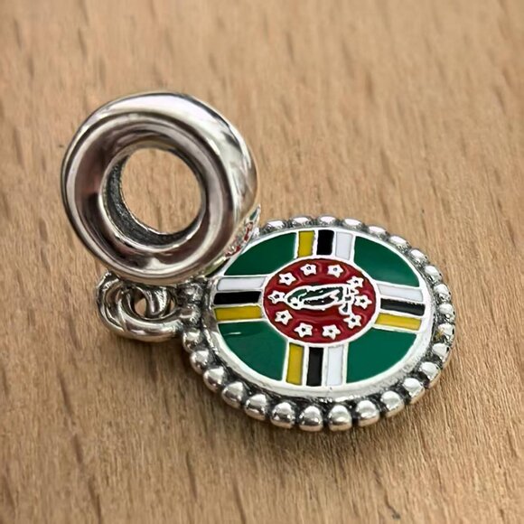 Pandora Commonwealth of Dominica flag Charm, S925 Silver Bracelets - Picture 3 of 4